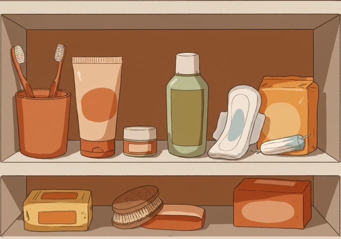 Image représentant une sélection de produits d'hygiène et de soins.