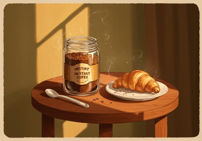 Pot de café instantané de qualité supérieure, prêt à être dégusté.