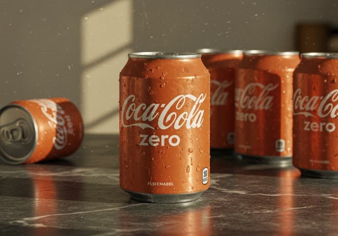 Bouteille de Coca-Cola Zéro sur fond blanc.
