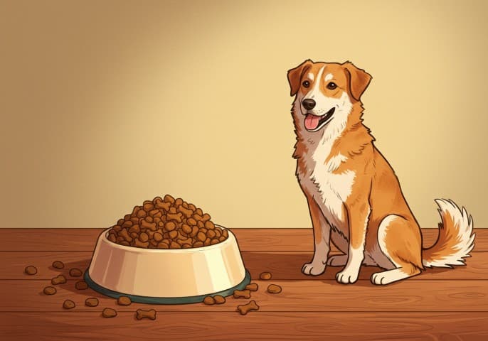 Image de croquettes pour chien de haute qualité, présentées dans un bol.