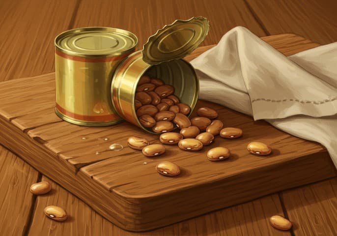 Image de flageolets en boîte, prêts à être dégustés.