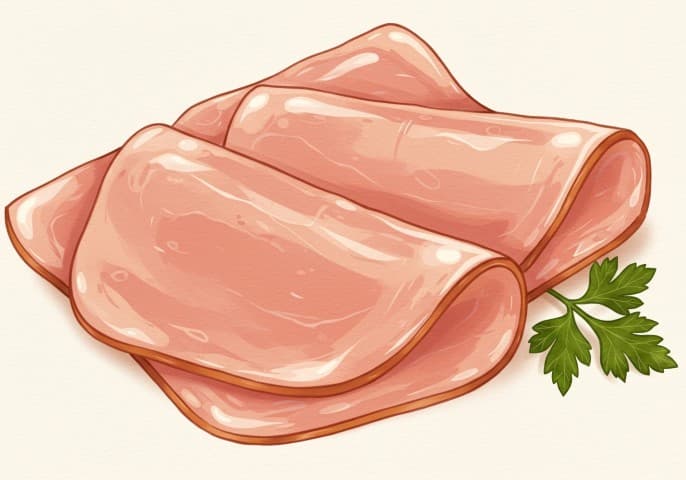 Image d'un paquet de jambon blanc en tranches, présenté sur un fond clair et naturel.