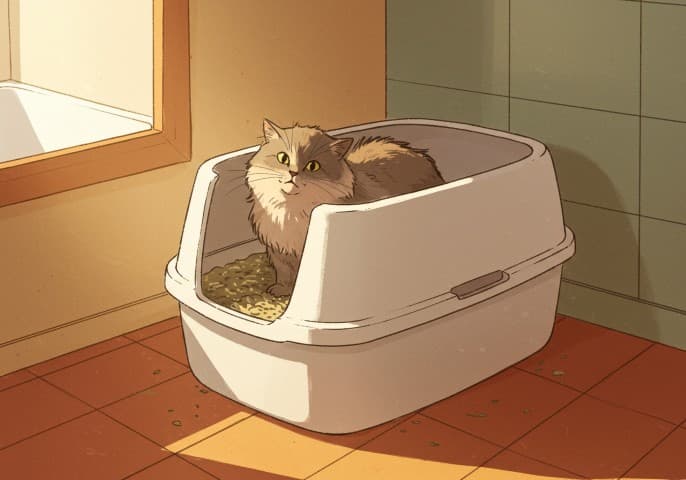 Sac de litière pour chat propre et fraîche, prêt à l'emploi.