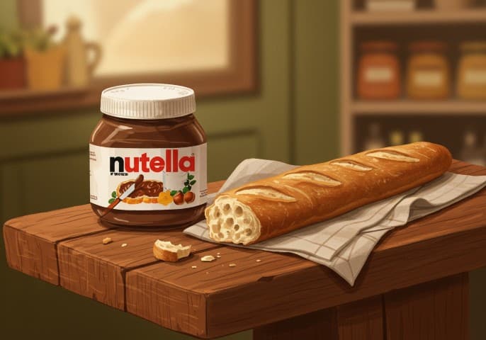 Pot de Nutella prêt à être dégusté.