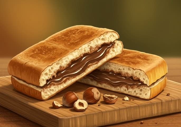 Image d'un délicieux panini Nutella, chaud et croustillant, prêt à être dégusté.