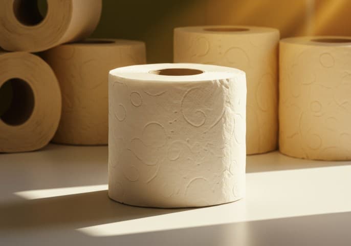 Rouleau de papier toilette doux et absorbant, prêt à l'emploi.