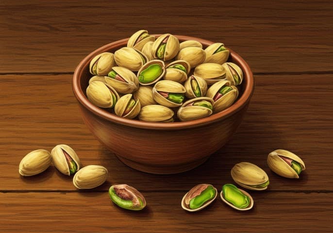 Image de pistaches fraîches et savoureuses, prêtes à être dégustées.