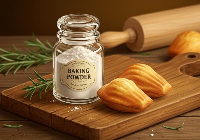 Image d'un paquet de poudre à lever boulangère (levure chimique), prêt à être utilisé pour la cuisson.