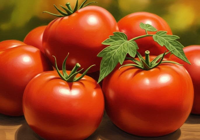 Image de tomates fraîches et rouges, juteuses et appétissantes.