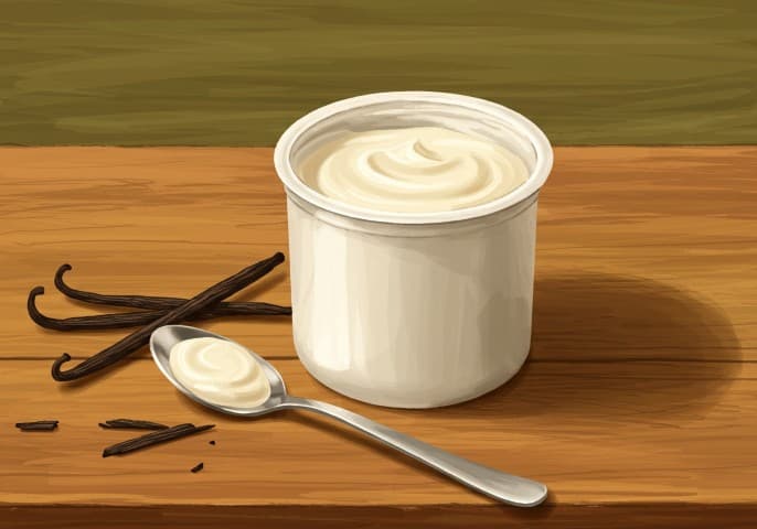 Pot de yaourt vanille Delisse, crémeux et onctueux.